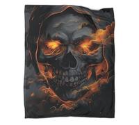 kaiyun Morte infuocata Coperta Da Campeggio Esterna Stampata Calda,morbida E Traspirante Occhi di Fuoco Copriletto Per Camera Da Letto Quattro Stagioni 70x80inch(180x200cm)