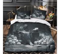 kaiyun Morte seduta in un mare di scheletri Set Copripiumino 3 Pezzi, in Microfibra Set Di Biancheria Da Letto Per, 3D Stampa Per Adulti, Adolescenti Super King（260x220cm）