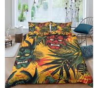 kaiyun Motivo a isola Stampata Copripiumino 3D Devil Tropico Piante - Set Di Biancheria Da Letto Per Con E Federa,microfibra Set 3 Pieces Per Adulti, Adolescenti Double（200x200cm）