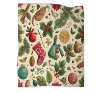 kaiyun Motivo con Articoli Natalizi e Verde Blanket Sofa Throw 3D Impreso Es Suave Y Cómodo Al Tacto,adecuado Para Que Toda La Familia Se Mantenga Abrigada 50x60inch(127x152cm)