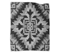 kaiyun Motivo inciso in stile sud-occidentale Coperta 3D Bianco e nero con texture piatta Divano Stampa Per Adolescenti E Adulti,morbida Trapunta in Peluche 40x50inch(100x130cm)