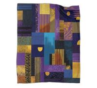 kaiyun Motivo patchwork africano, che si fonde con il cielo urbano Coperta in Flanella Coperte Morbide E Leggere Per Tutte Le Stagioni Lenzuola Casa E Viaggio 70x80inch(180x200cm)