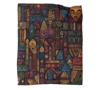kaiyun Motivo tribale africano Blanket Sofa Throw 3D Impreso Es Suave Y Cómodo Al Tacto,adecuado Para Que Toda La Familia Se Mantenga Abrigada 50x60inch(127x152cm)