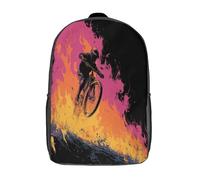 kaiyun Mountain biker che si lancia fuori dal fuoco Zaino Scuola Elementare Zaini Per Ragazze Ragazzi Adolescenti Cartella Scuola Casual Borse Backpack 17inch