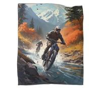 kaiyun Mountain biking Coperta Da Campeggio Esterna Stampata Calda,morbida E Traspirante Stile arte d'avventura Copriletto Per Camera Da Letto Quattro Stagioni 70x80inch(180x200cm)