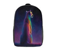 kaiyun Mountain Leone Under The Stars Zaini Snug,Zaino,per Scuola,sport E Viaggi Arcobaleno Fur Zainetto Per Fetto Bambini 17inch