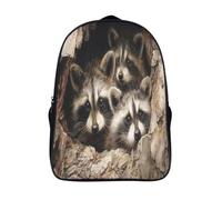 kaiyun Multiplo Procioni che guardano fuori dalla cavità di un albero Zaino Bambini Grande Capacità Zainetto Borsa Da Scuola Per Unisex Adolescenti Alunno Casual Scuola Borsa 16 inch