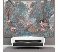 kaiyun Murali tradizionali indiani Arazzo Da Parete,Animali selvatici nella foresta Wall Tapestry Decorazione Interna 150cmx200cm