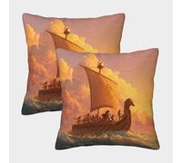 kaiyun Navi da guerra egee, mitologia greca antica Fodere Per Cuscini Decorativi Per La Casa Adatti Per Ragazzo/ragazza Soggiorno Camera Da Letto Divano Poltrona 45x45cm 2 Pacchi