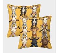 kaiyun Nove capre Fodera Per Cuscino Quadrata A Tema 3D Ognuno con una medaglia d'oro al collo Con Stampa Digitale 45x45cm 2 Pacchi Adatta Per La Decorazione Del Letto Di Casa All'aperto Modello
