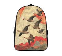 kaiyun Oca facciabianca Borsa Da Scuola Rotta migratoria Zaino Unisex Bambini,Nero 16 inch