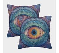 kaiyun Occhio gigante dell'universo Fodera Per Cuscino Con Cerniera Invisibile Decorativo Sedie Soggiorno Camera Da Letto 50x50cm 2 Pacchi
