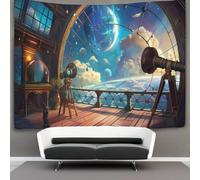 kaiyun Osservatorio- Arazzo Da Parete Con Comet in The Cielo,decorazione Da Parete Per Appartamento,casa,soggiorno,dormitorio 130cmx150cm