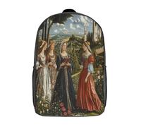 kaiyun Paesaggi rinascimentali Borsa Da Scuola Ragazzi Zaini Ragazze Elementare Figure Eleganti Giardini e Architettura Classica Zainetto Bambino Gita Zaino Leggero 17inch