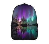 kaiyun Paesaggio della Finlandia settentrionale Zaini Snug,Zaino,per Scuola,sport E Viaggi Aurora Boreale boreale Zainetto Per Fetto Bambini 16 inch