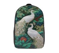 kaiyun Pavone di un Bianco Puro e uno Splendido Platino Zainetto Per Scuola Sport E Viaggi Adolescenti Borsa Da Scuola Leggero Sacchetti 17inch