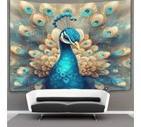 kaiyun Pavone Parete Arazzo Da Parete Con Arte Murale Decorazioni Per La Casa Per Il Dormitorio Della Camera Da Letto (Amorely And Beautiful Flowing Feathers,180cmx230cm)
