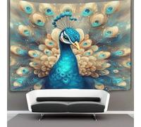 kaiyun Pavone Tappeto,arazzo Da Parete,Decorazione Parete Per La Casa Tappezzeria Con Stampa in Alta Definizione (Amorely And Beautiful Flowing Feathers) 100cmx150cm