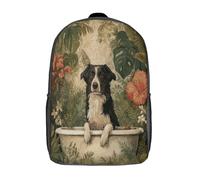 kaiyun Piante tropicali, collie nella vasca da bagno Zainetto La Scuola Leggero Zaino Ideale Per Bambini E Ragazze 17inch