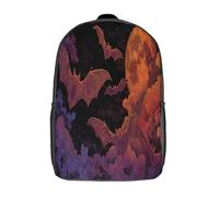 kaiyun Pipistrelli Flying Across The Moonlit Sky Borsa Da Scuola Ragazzi Zaini Ragazze Elementare Zainetto Bambino Gita Zaino LUovoero 17inch