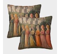 kaiyun Pittura biblica-Ritratti di donne Fodera Per Cuscino Quadrata A Tema 3D Con Stampa Digitale 50x50cm 2 Pacchi Adatta Per La Decorazione Del Letto Di Casa All'aperto Modello