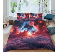 kaiyun Planètes Géantes Set Copripiumino E Federe Biancheria Da Letto 3D ESpazio Stampata Copripiumino in Microfibra, Adolescenti, Bambino Biancheria Da Letto Double（200x200cm）