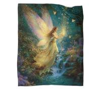 kaiyun Principessa delle fate con le ali Coperta Da Campeggio Esterna Stampata Calda,morbida E Traspirante Copriletto Per Camera Da Letto Quattro Stagioni 70x80inch(180x200cm)