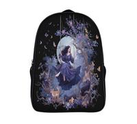 kaiyun Ragazza con i capelli lunghi seduta sull'altalena Zaino Bambini, Borsa Da Scuola Ragazzi E Ragazze Zaini Con Tasche Laterali Per Adolescenti 16 inch