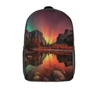 kaiyun Riflessi verdi e rossi dell'aurora boreale Zaini Per Bambini,Scuola Zaino 3D Stampato Bambino Zainetto Asilo Borsa Da Per Ragazz Ragazze 17inch