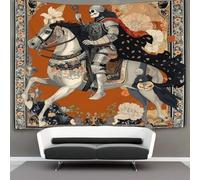 kaiyun Ritratti medievali Arazzo Da Parete,Skeleton Cavaliere Wall Tapestry Decorazione Interna 100cmx150cm