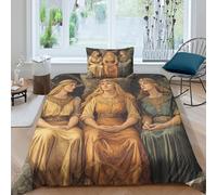 kaiyun Ritratto della Dea del Destino Stampata Copripiumino 3D - Set Di Biancheria Da Letto Per Con E Federa,microfibra Set 3 Pieces Per Adulti, Adolescenti Single（135x200cm）