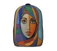 kaiyun Ritratto della donna saudita Zaino Bambini,Dipinto d'arte moderna Borsa Da Scuola Ragazzi E Ragazze Zaini Con Tasche Laterali Per Adolescenti 17inch