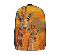 kaiyun Ritratto di giraffa Per La Scuola E Da Viaggio Per Bambini Zaino,Sacchetti Di Scuola Con Stampa 3D Arte con Fauna della Savana Motivo 17inch