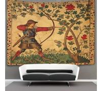 kaiyun Robin Hood, tiro con l'arco- Arazzo Da Parete Con Piante And Fiori,decorazione Da Parete Per Appartamento,casa,soggiorno,dormitorio 100cmx150cm