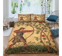 kaiyun Robin Hood, tiro con l'arco Copripiumino E Federa, Set Di Biancheria Da Letto Per Sacco Copri Piumone Microfibra Stampa 3D Plants And Fiores Per Adulti, Adolescenti King（220x240cm）