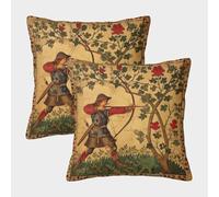 kaiyun Robin Hood, tiro con l'arco Federa Per Cuscino 3D Piante e fiori SGattoola Per Cuscino Stampata Adatta Per La Decorazione Della Casa Soggiorno Auto 40x40cm 2 Pacchi