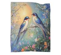 kaiyun Rondine Coperta Da Campeggio Esterna Stampata Calda,morbida E Traspirante Illustrazione a matita colorata Copriletto Per Camera Da Letto Quattro Stagioni 50x60inch(127x152cm)