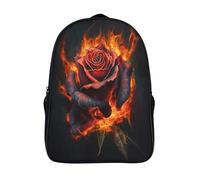kaiyun Rosa Rossa e Nera Zainetto La Scuola Fiamma Leggero Zaino Ideale Per Bambini E Ragazze 16 inch