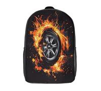 kaiyun Ruote da corsa Zaino Bambini Fuoco Vento e velocità Grande Capacità Zainetto Borsa Da Scuola Per Unisex Adolescenti Alunno Casual Scuola Borsa 17inch