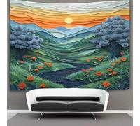 kaiyun Rustico Tapestry Wall Hanging -Un vortice di tradizione Bedspread,Blanket Throw Tapestries for Living Room,Home Decor 130cmx150cm