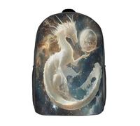 kaiyun Sacred White Drago Sacchetti Di Scuola,Borsa Da Scuola Asilo,Galassia e sfera di cristallo Ragazzi Per La Scuola Per Ragazze,Zaino Da Viaggio Alla Moda 17inch