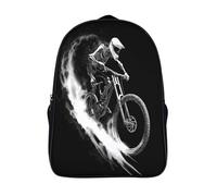 kaiyun Scheletro in sella a una bici da downhill Zainetti Per Bambini,Elementare Adolescenti Cartella Scuola Casual Zaini Ragazzi Ragazze Backpack 16 inch