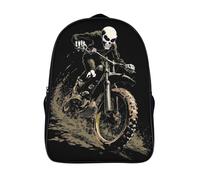 kaiyun Scheletro in sella a una moto da cross Zainetti Per Bambini,Elementare Adolescenti Cartella Scuola Casual Zaini Ragazzi Ragazze Backpack 16 inch
