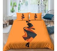 kaiyun Set Di Biancheria Da Letto Con Copripiumino Donna africana che balla con il velo,Stampa 3D Federe,in Microfibra Per Ragazzi E Ragazze Double（200x200cm）