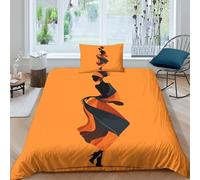 kaiyun Set Di Copripiumino Donna africana che balla con il velo 3D, Sacco Copri Piumone Microfibra Con Cerniera E Federa Biancheria Da Letto Per Ragazzo, Ragazza Single（135x200cm）