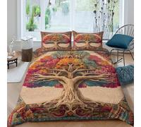 kaiyun Set Di Copripiumino The Albero della vita Is Bright And Vibrant in Color 3D, Sacco Copri Piumone Microfibra Con Cerniera E Federa Biancheria Da Letto Per Ragazzo, Ragazza Double（200x200cm）