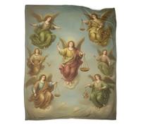kaiyun Sette Angeli Coperta 3D Bruciatore di incenso in equilibrio Lenzuola in Flanella Con Stampa Digitale Trapunta Da Divano Per Ragazzi E Ragazze 50x60inch(127x152cm)