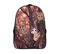 kaiyun Sette gattini e un grande albero nella foresta Per La Scuola E Da Viaggio Per Bambini Zaino,Sacchetti Di Scuola Con Stampa 3D Motivo 39x29x16cm
