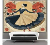 kaiyun Silhouette di ballerina di flamenco Arazzo Da Parete Simbolo culturale spagnolo Arazzi Da Appendere Alla Parete Camera Da Letto Decorazioni Per La Casa 70cmx100cm
