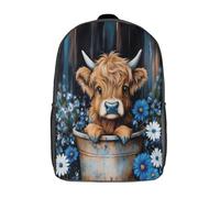 kaiyun Simpatico vitello Sacchetti Di Scuola,Borsa Da Scuola Asilo,Stile arte: Animali da fattoria Ragazzi Per La Scuola Per Ragazze,Zaino Da Viaggio Alla Moda 17inch